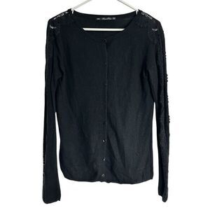 Zara‎ Knit Women’s black Medium Cardigan Sweater